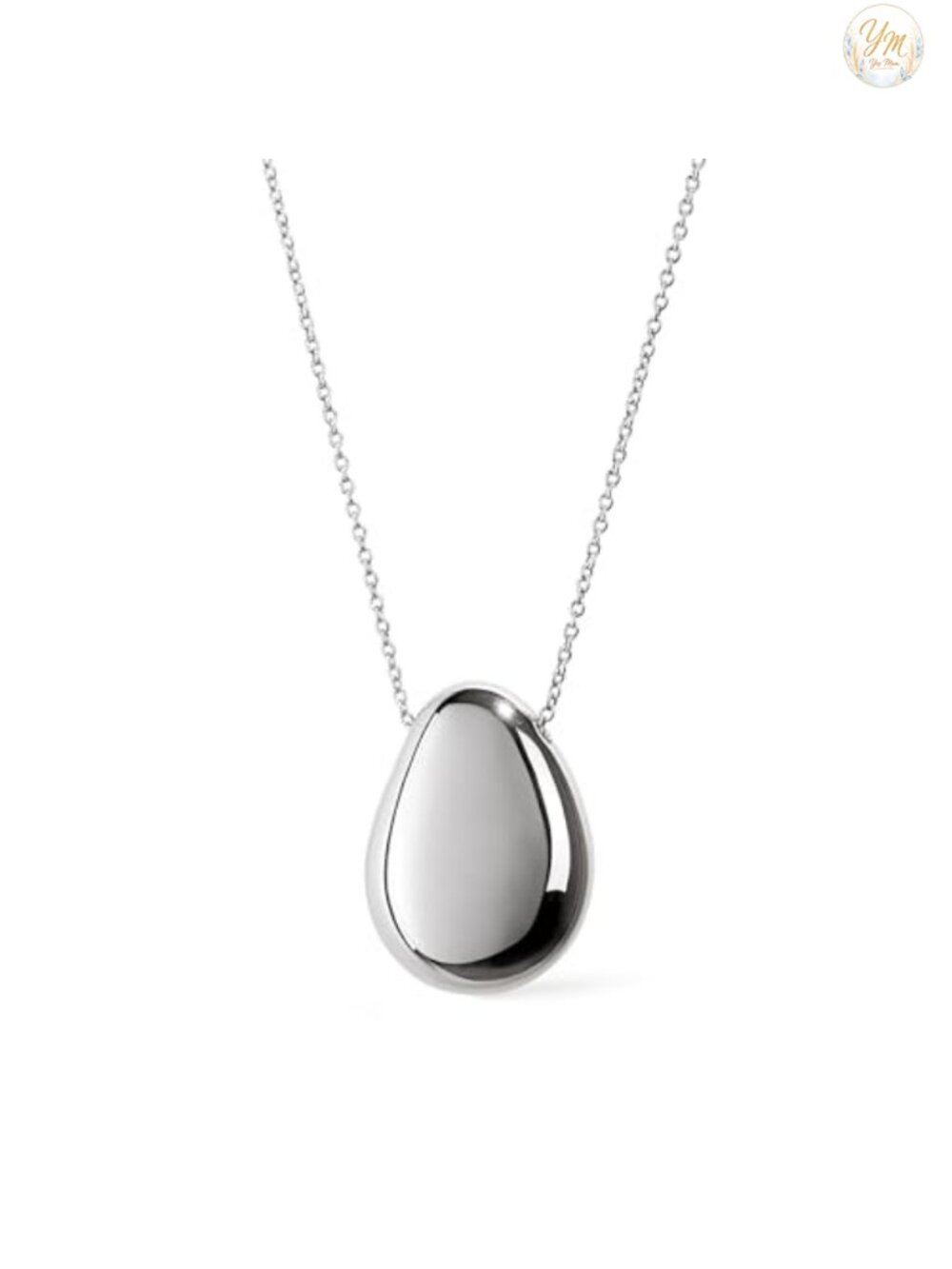 14K Gold Plated Silver Rhodium Plated Teardrop Pendant Necklace with Lobster